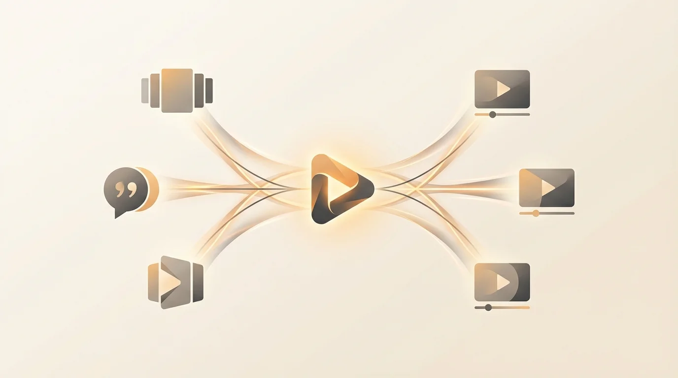 1 Video wird automatisch auf 6 Plattformen verteilt